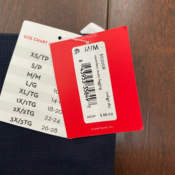 NWT Spanx moto leggings in indigo sky size M - Picture 2 of 5